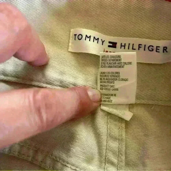 Y2K Tommy Hilfiger Jeans Women's Size 4 Bootcut Mid Rise Denim khaki Three snap - Picture 14 of 14